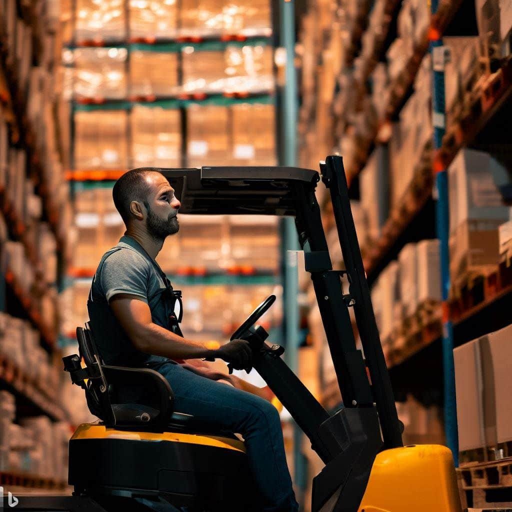 The hero image showcases a forklift operator skillfully maneuvering a forklift in a well-organized warehouse. The operator is positioned in the foreground, capturing the viewer's attention. The background could include a maze-like representation of a career path, symbolizing the choices and opportunities available to forklift operators.