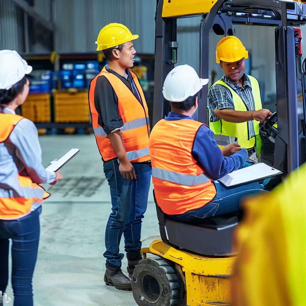 To emphasize the significance of proper training in preventing forklift accidents, the hero image can depict a training session in progress. It can feature a professional instructor guiding a group of individuals through a hands-on forklift training course. The image should capture the engagement and attentiveness of the participants, as well as the use of training materials and equipment. This image reinforces the idea that comprehensive training plays a crucial role in ensuring safe forklift operations.