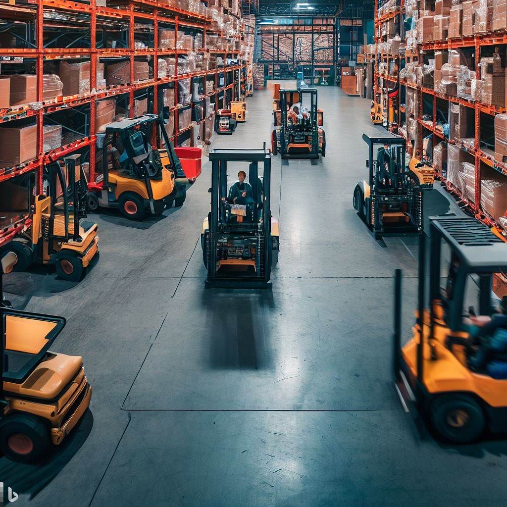 The hero image could depict a dynamic scene with multiple forklifts operating in a well-organized warehouse. The focus should be on showcasing innovative safety technologies like collision avoidance systems and automated forklifts. This image would emphasize the idea of revolutionizing material handling through the adoption of advanced forklift safety measures.