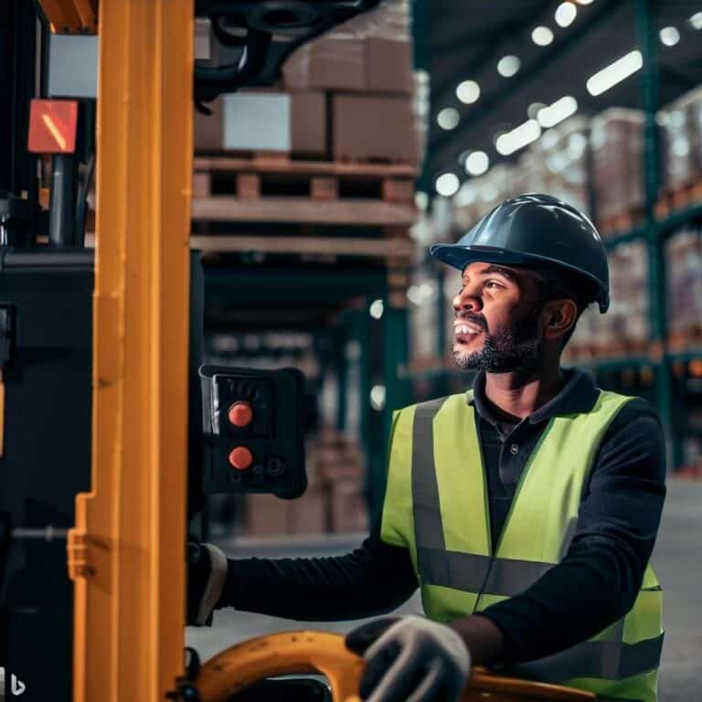 The hero image could feature a modern warehouse setting with a forklift in action. The image should showcase a forklift operator wearing appropriate safety gear and utilizing advanced safety devices such as cameras and sensors. This conveys the importance of forklift safety and the integration of technology in creating a safe and efficient working environment.