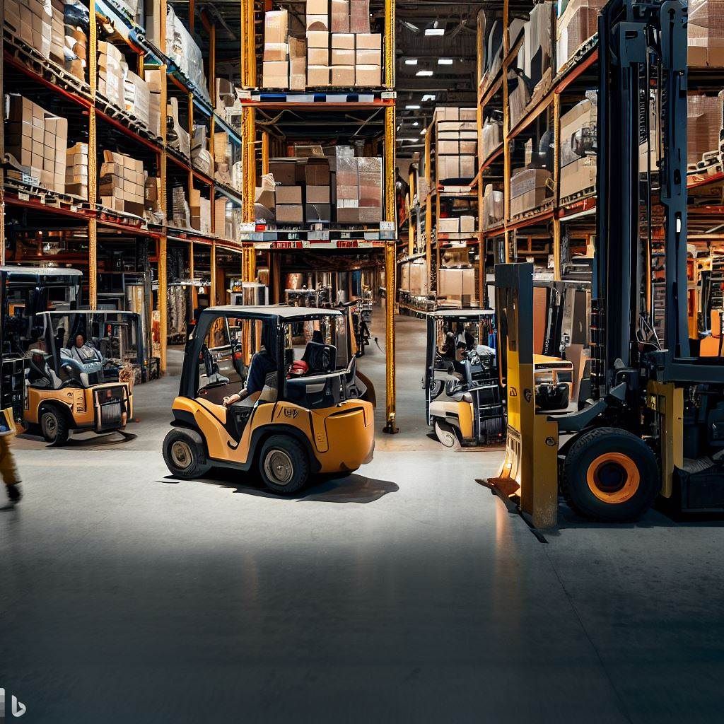 The hero image depicts a warehouse setting with a mix of traditional forklifts and cutting-edge automated forklifts working together harmoniously. It showcases the coexistence of human-operated and autonomous systems, emphasizing the collaborative nature of automation and the vast potential it offers for increased productivity and efficiency.